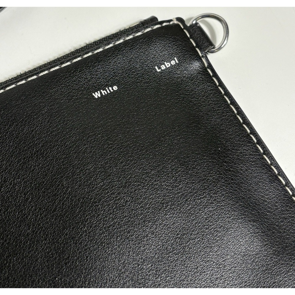Proenza Schouler White Label Sullivan Slim Zip Pouch Wallet Card Black Leather - Picture 3 of 8